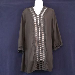 MIYANG Black Swimsuit Coverup, Size Large.